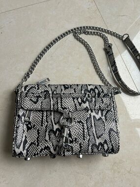 Rebecca Minkoff Mini M.A.C. Crossbody Bag in a python-embossed leather